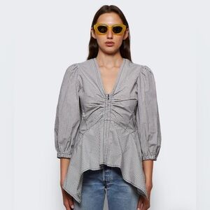 Proenza Schouler White Label Black and White Gingham Shirt. Size 10.